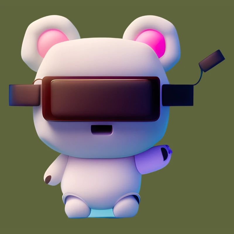 Bär mit Virtual Reality Headset