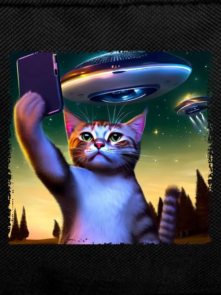 Cat selfie with UFO