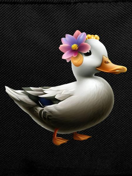 Duck with flower hat