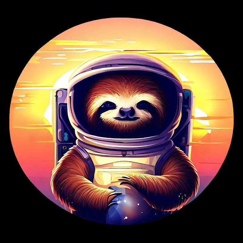 Lazyer in space at sunset