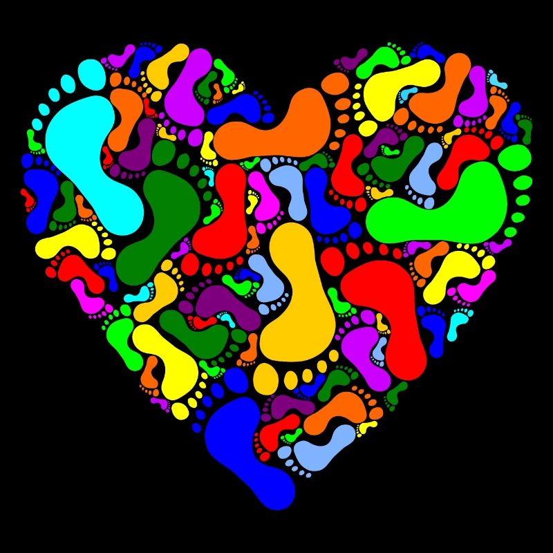 Heart with footprints