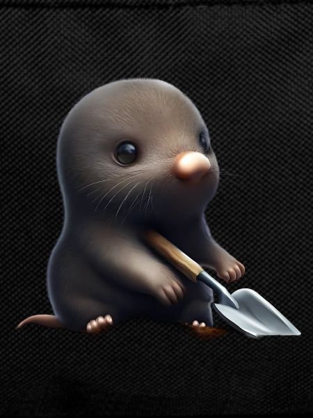 Cute mole with shovel
