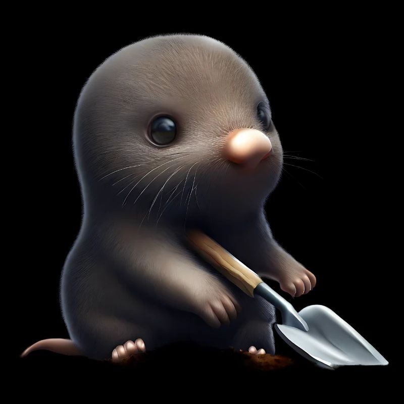 Cute mole with shovel