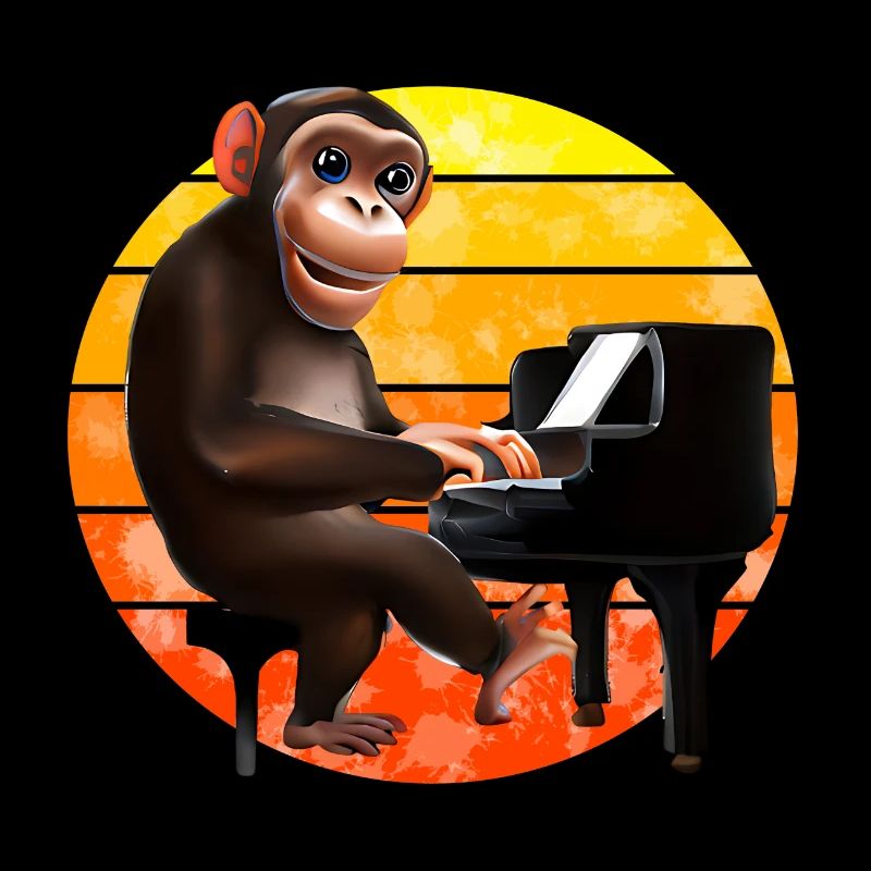 Affe am Klavier