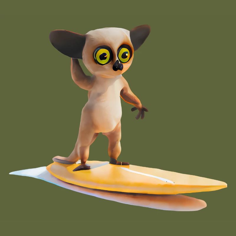 Surfboard wearing tarsier