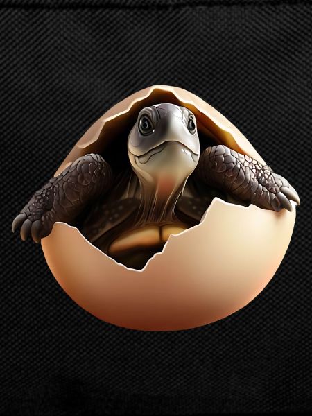 Turtle hatches from the egg