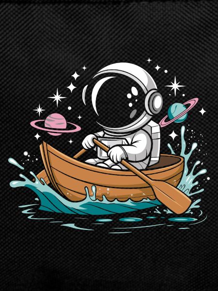 An Astronaut Boating Paddle Boat