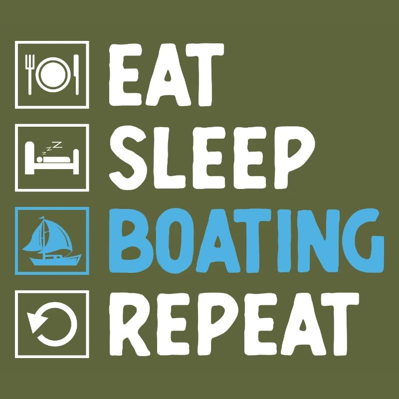 Essen, Schlaf, Bootfahren, Paddelboot