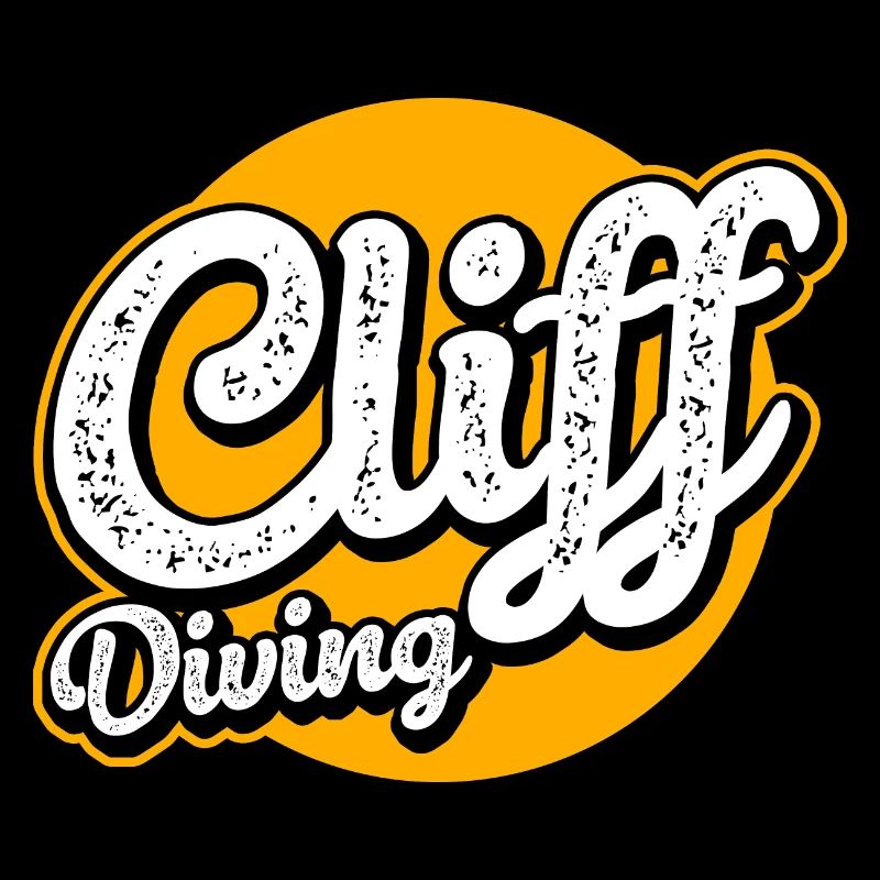 Retro Graphic Cliff Diver Cliff Diving Tombstoning