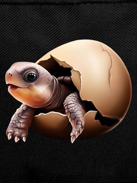 Turtle hatches from the egg
