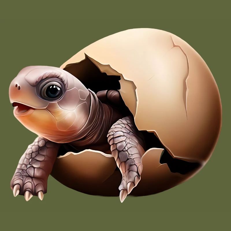 La tortue éclot de l’œuf