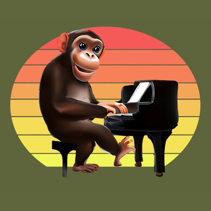 Monkey at the piano