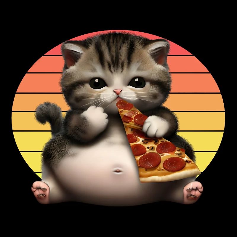 Pizza lover cat