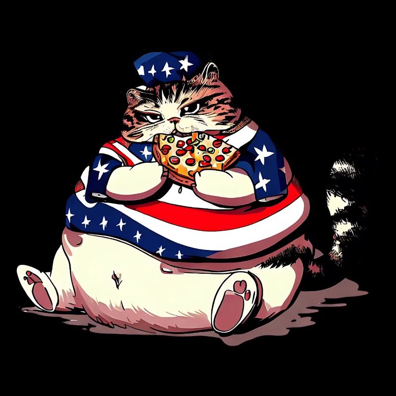 Fat American Pizza Cat