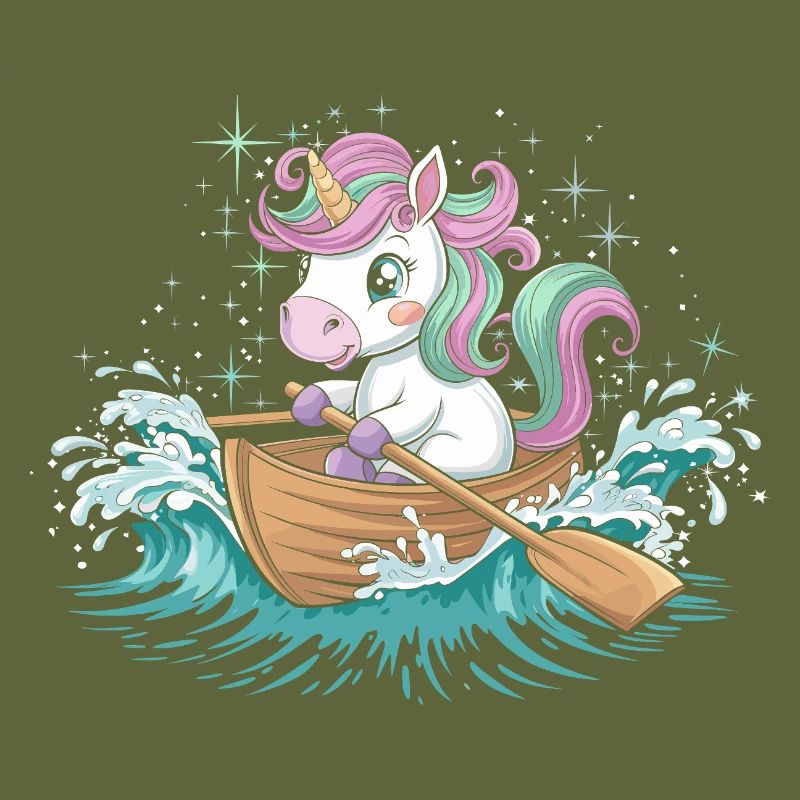 Ein Einhorn-Paddelboot