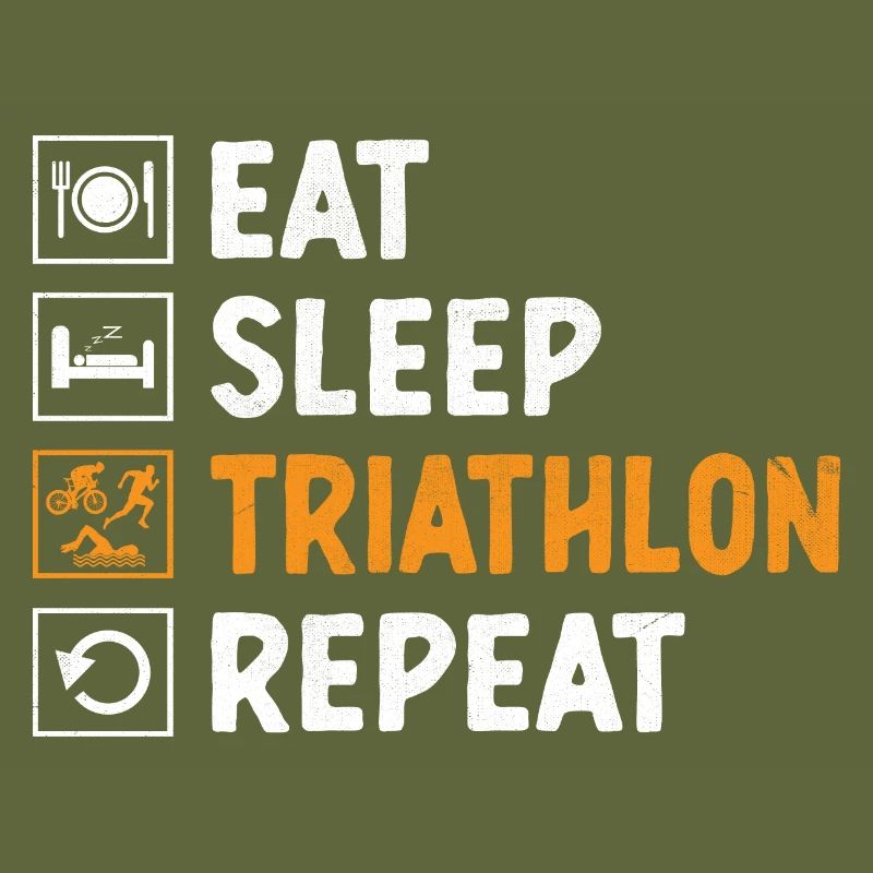 Manger Dormir Triathlon Répéter Nager Vélo Courir Triathlet