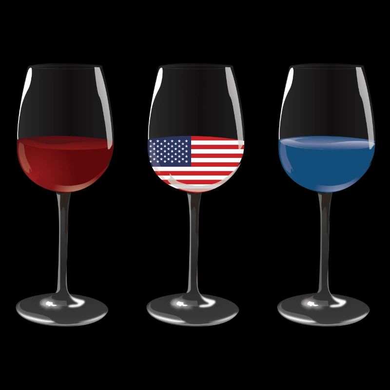 Veteran US Flag Vine Glass Red White & Blue
