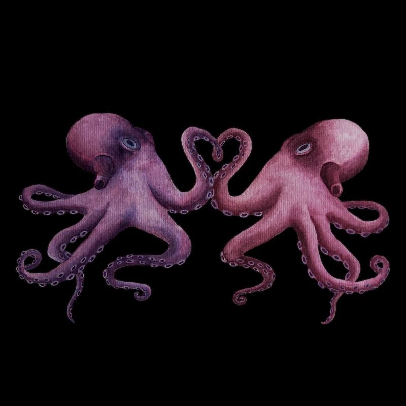Octopuses in love Valentine's Day