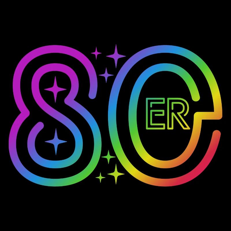 80er Jahre - bunter Regenbogen - retro