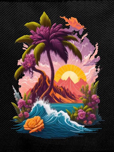 Island Sunrise Paradise Palm Trees