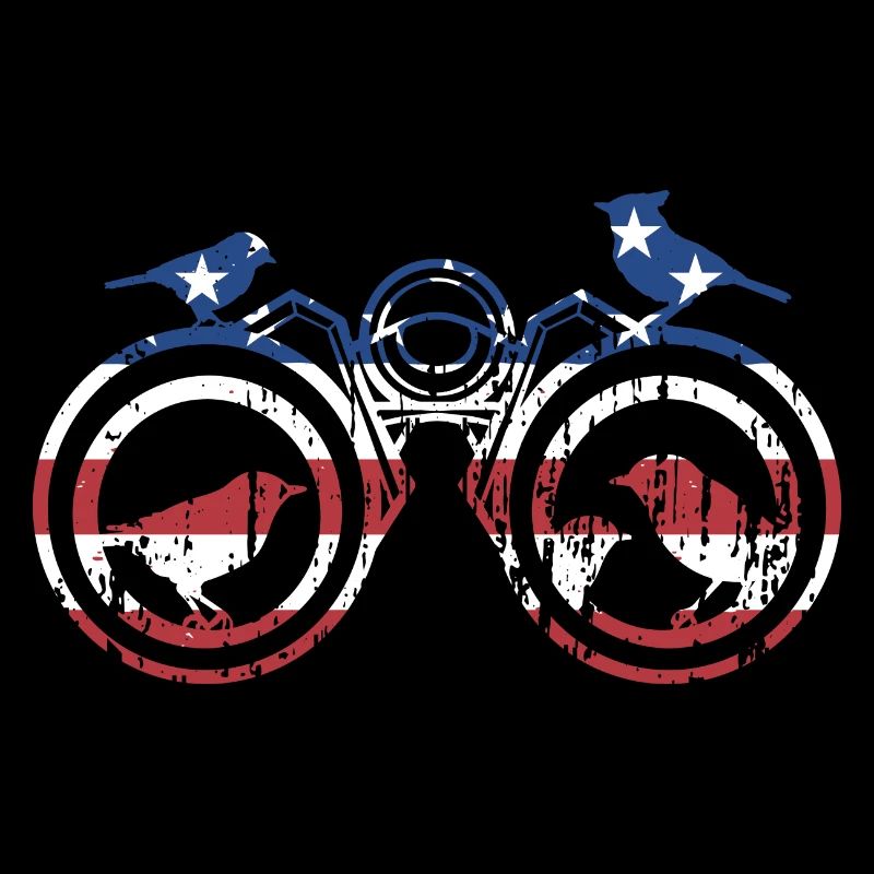 Bird Watcher Us Flag Bird Watching