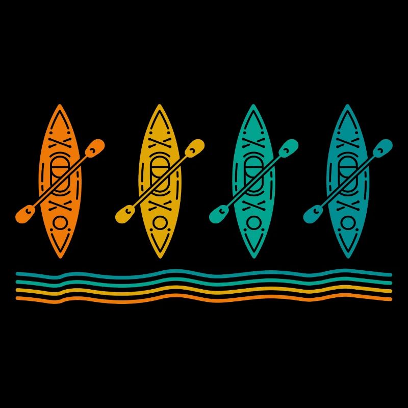 Retro Graphic Kayaking Kayak Canoe Rowing Rower Pa