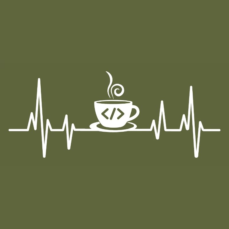 Coffee Coding Heartbeat Coder Developer Nerd Coffe