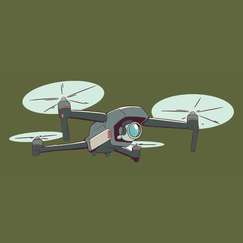 Retro Graphic Drone Flying Quadcopter Pilot RC Dro