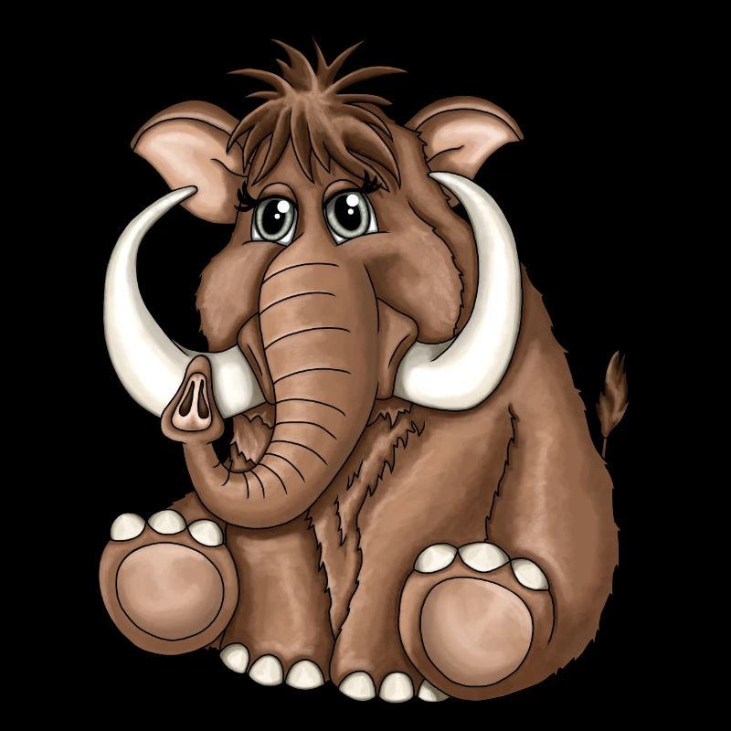 Cute fluffy mammoth stone age