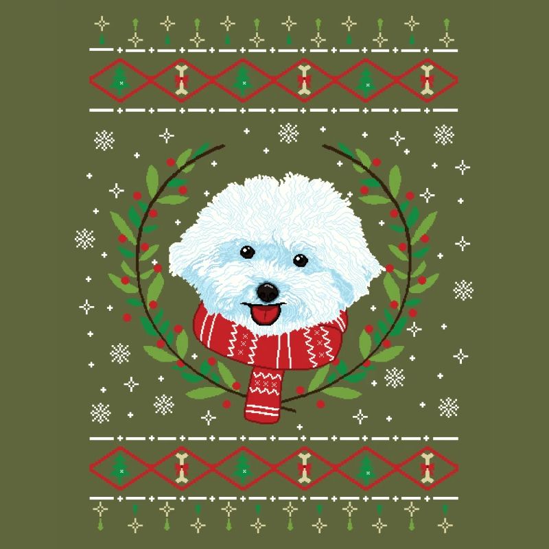 Pull de Noël laid Bichon Frisé