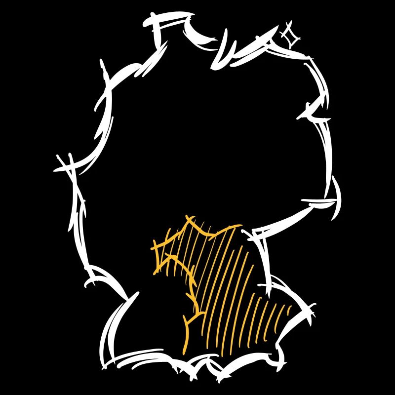 Bavaria Map hand-drawn, Map, Bavarian