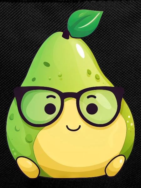 Cool pear with sunglasses