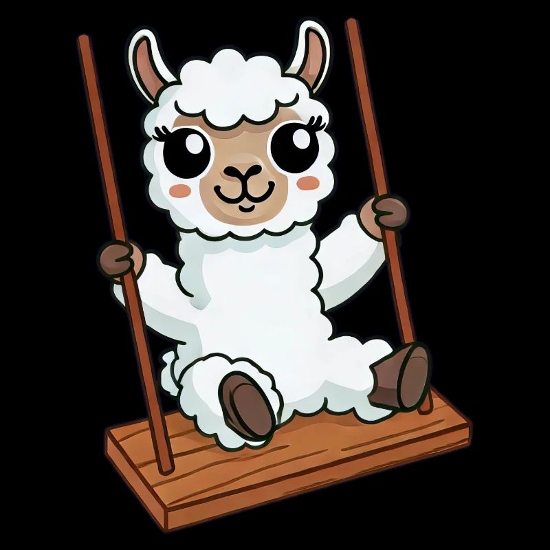 mignon mouton agneau balançant terrain de jeu dessin animé