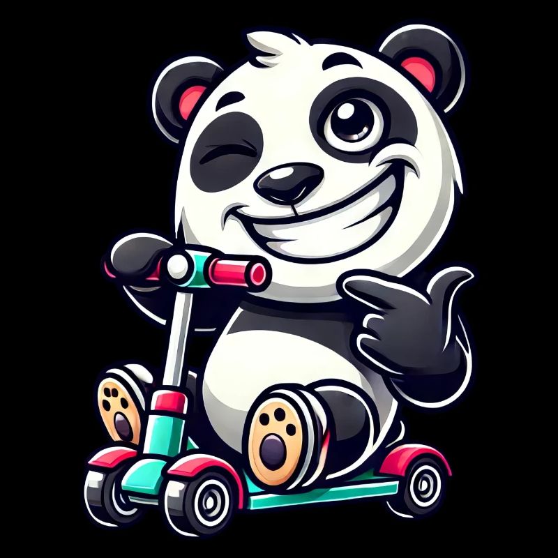Panda Roller Scooter Cartoon Cool