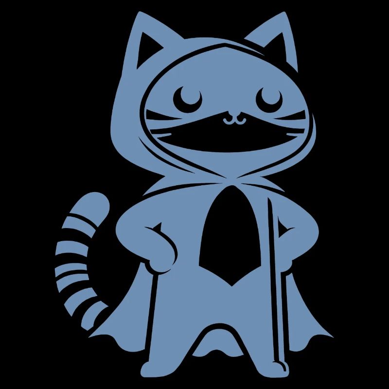 Superhero Cat Silhouette Cloak Minimalist