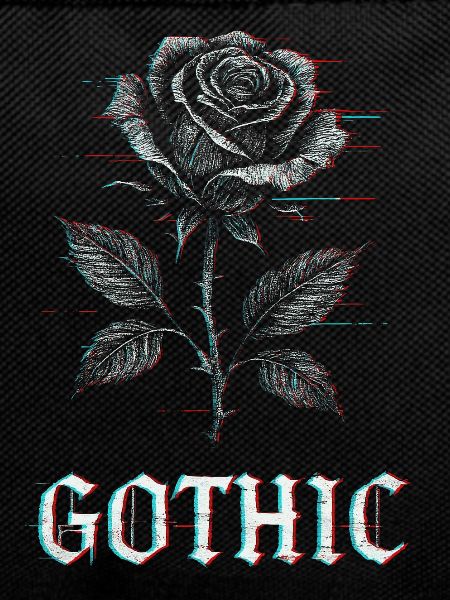 Gothic Rose mit Glitch Effekt