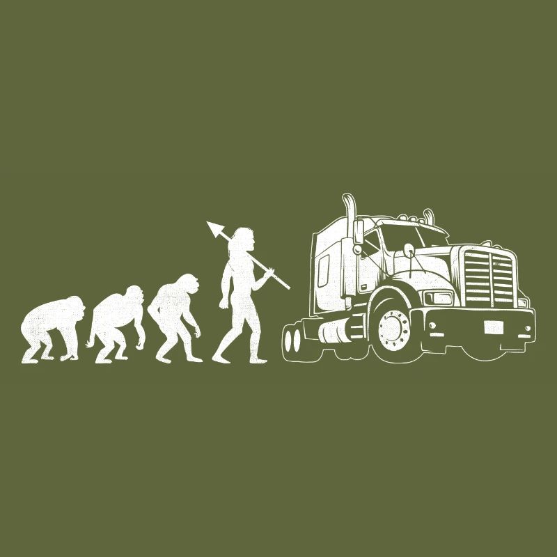Trucker Evolution Driving Dad Trucker Father Truck