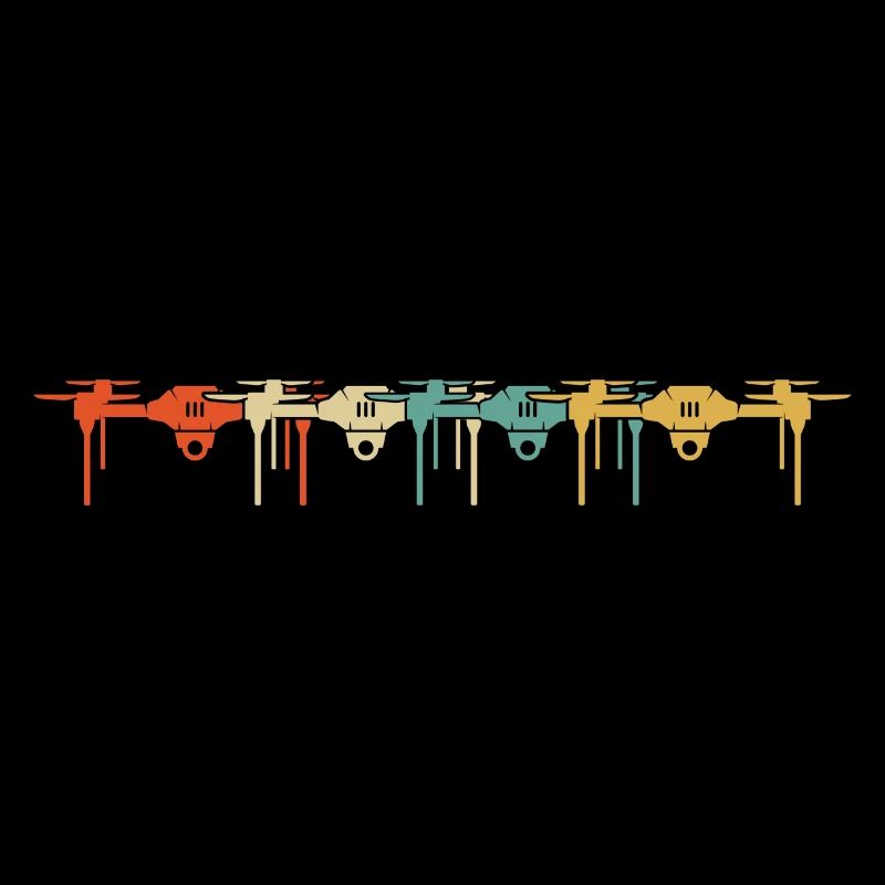 Retro Graphic Drone Flying Quadcopter Pilot RC Dro