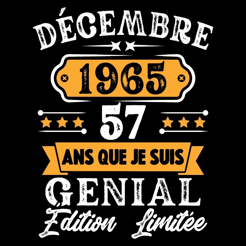 Cadeau D'anniversaire 57 Ans Décembre 1965 Rétro