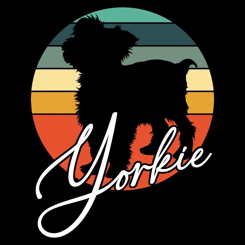 Yorkie Yorkshire Terrier Silhouette im Farbkreis