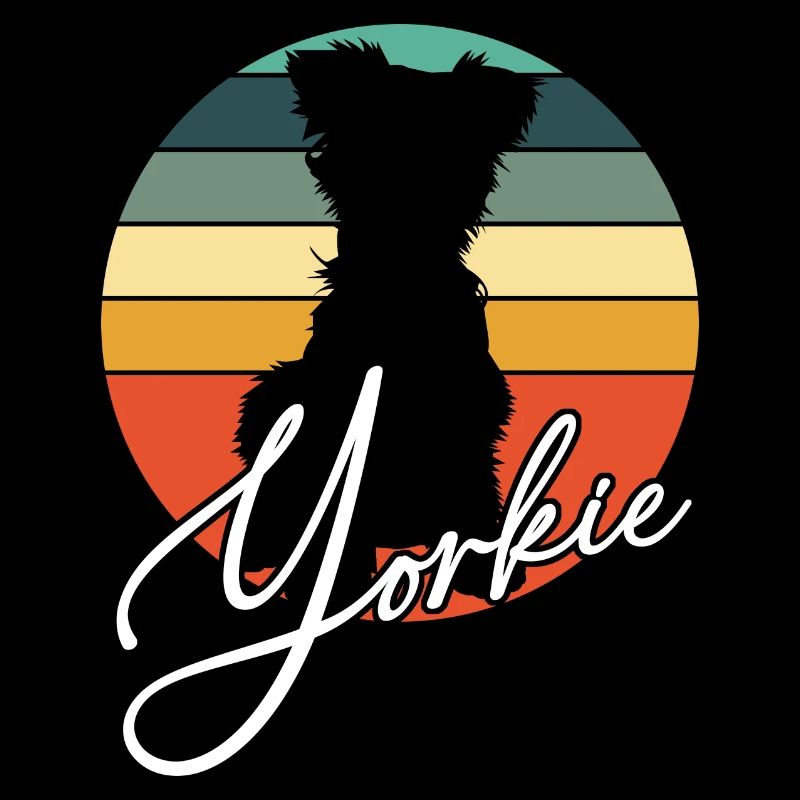 Yorkie Yorkshire Terrier Silhouette im Farbkreis