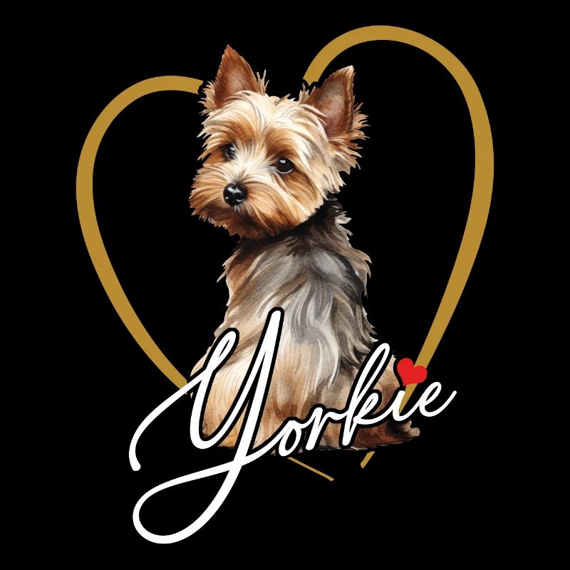 Süßer Yorkie Yorkshire Terrier im Herzrahmen