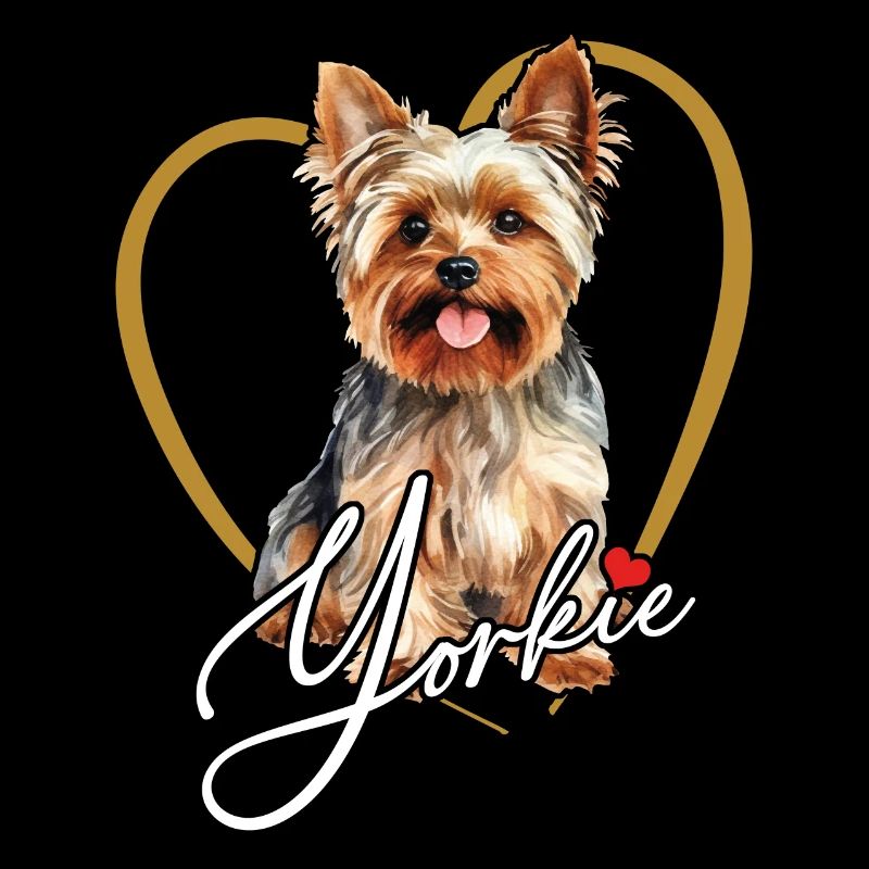 Yorkshire Terrier Welpe Yorkie im Herzrahmen
