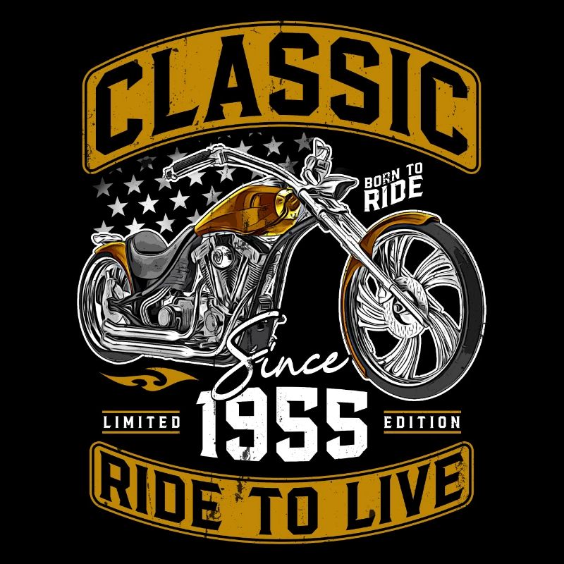 1955 Vintage Motorcycle Biker Motorcyclist