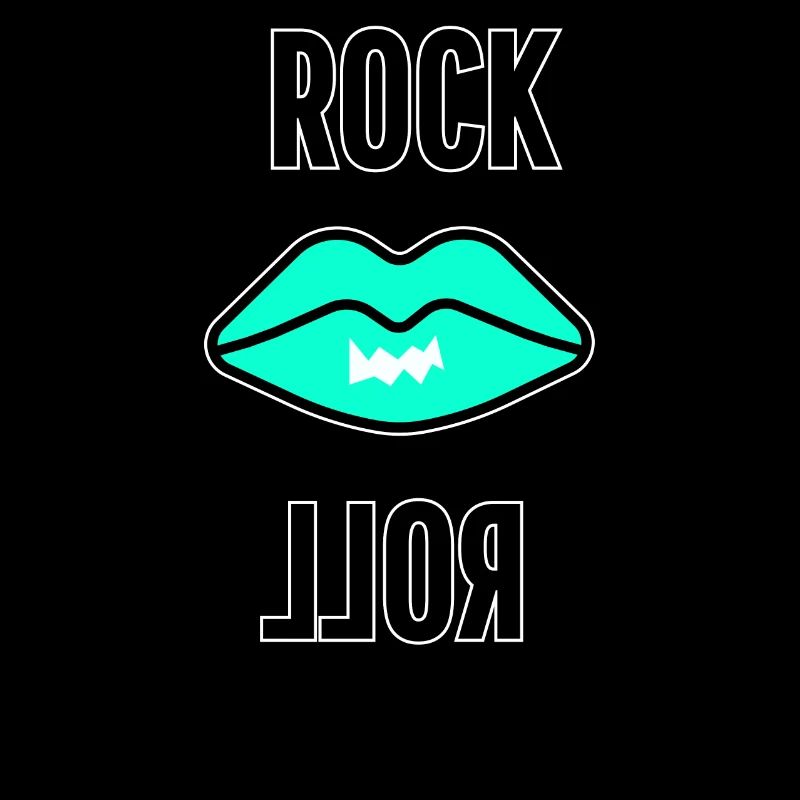Rock n Roll Lippen blau