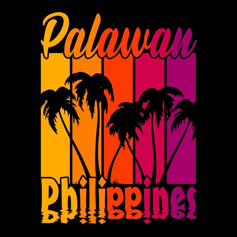 Vintage Palawan Philippines Coucher de soleil