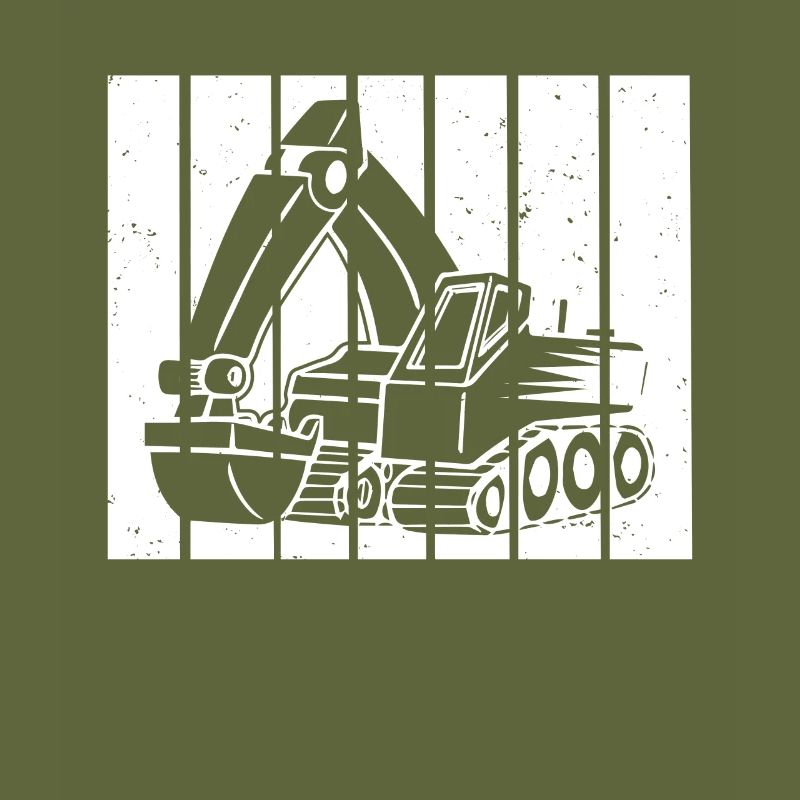 Excavator Driver Gift Retro Sunset