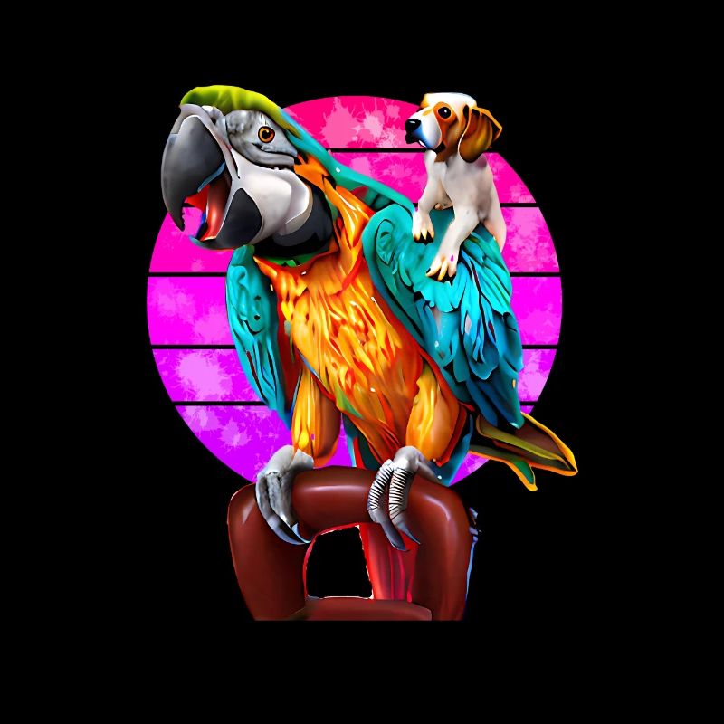 Macaw and Beagle Friendship
