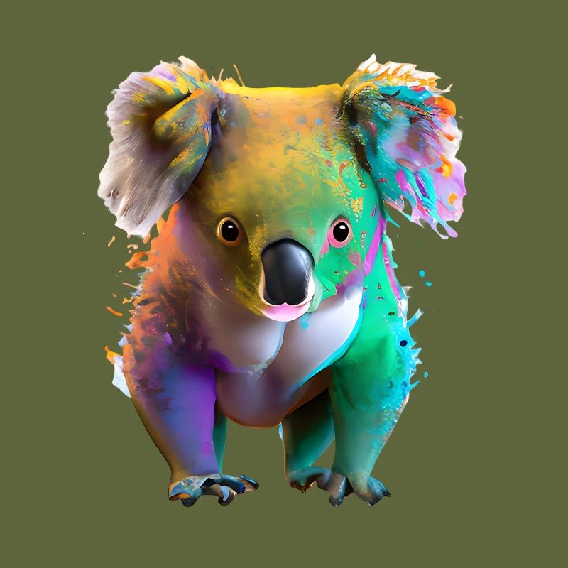 Koala in Farbexplosion