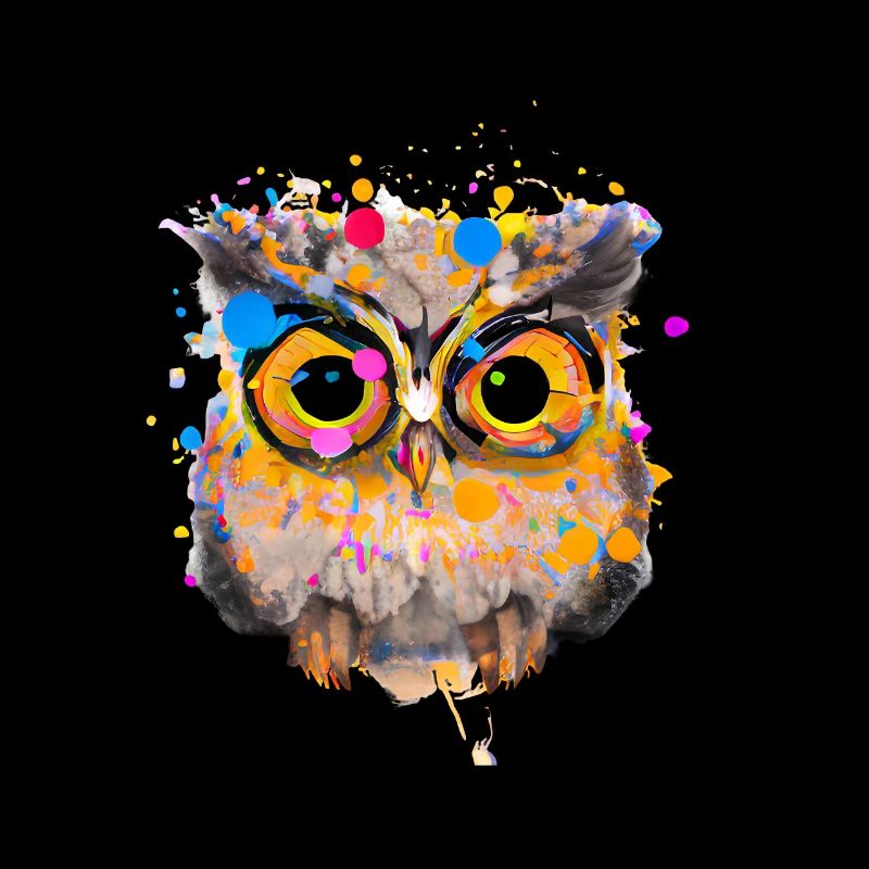 Farbenfrohe Eulen-Illustration